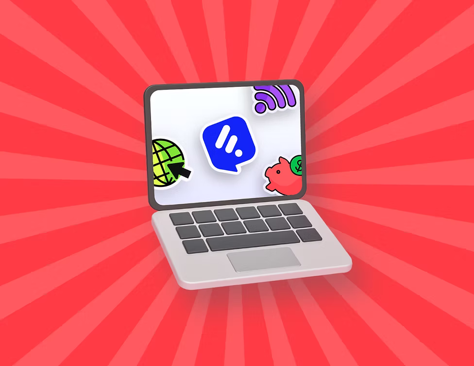 Person using laptop to check internet availability